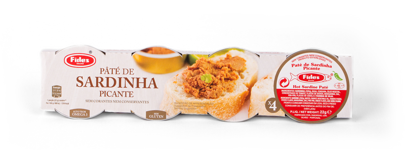 Fides - Pate De Sardinha Picante - Sardinenpaste Scharf 88g (4x22g)