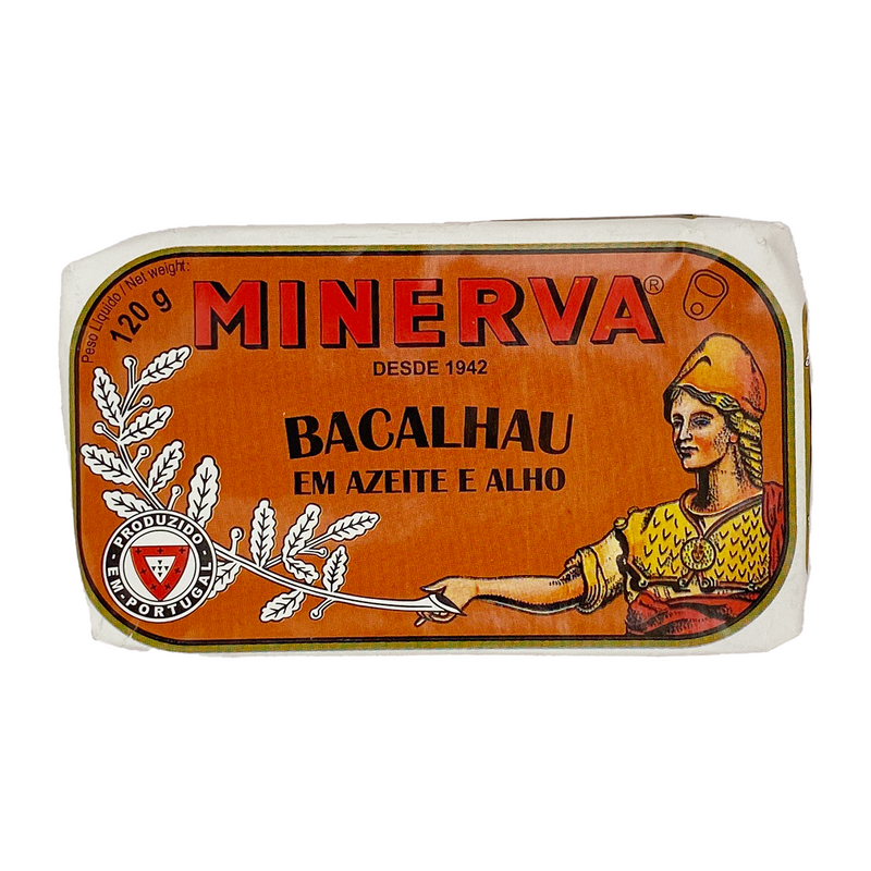 Minerva Bacalhau em azeite e alho 120g (Stockfisch in Olivenöl und Knoblauch)