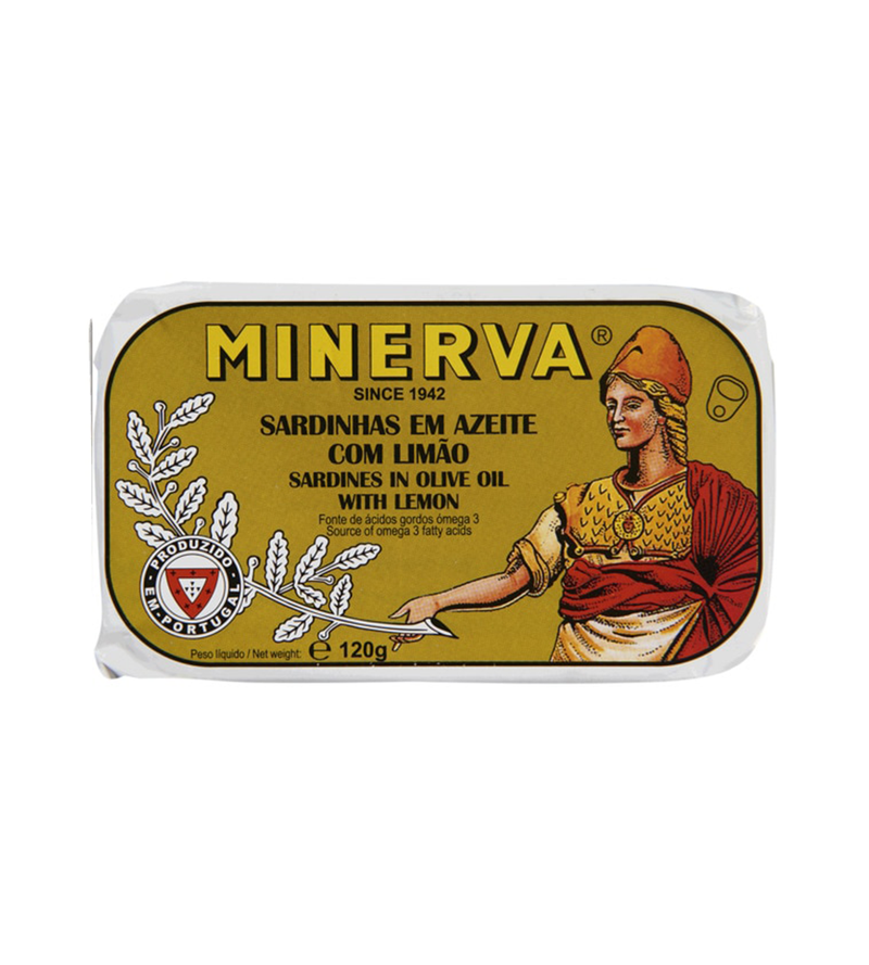 Minerva Sardinha em azeite com limao 120g (Sardinen in Olivenöl mit Zitrone)
