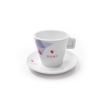 Große Cappuccino-Tassen Delta "Ruby" 265ml, weiß | 6 Stück