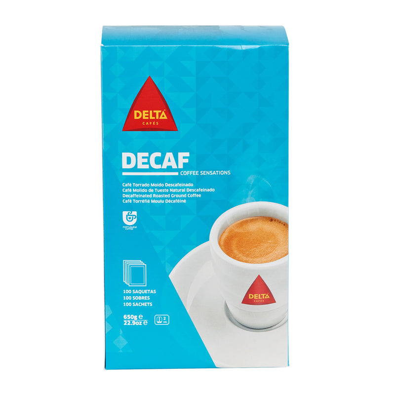 Delta Decaf gemahlen und portioniert , Entkoffeiniert | 100 Pckg x 6,5g