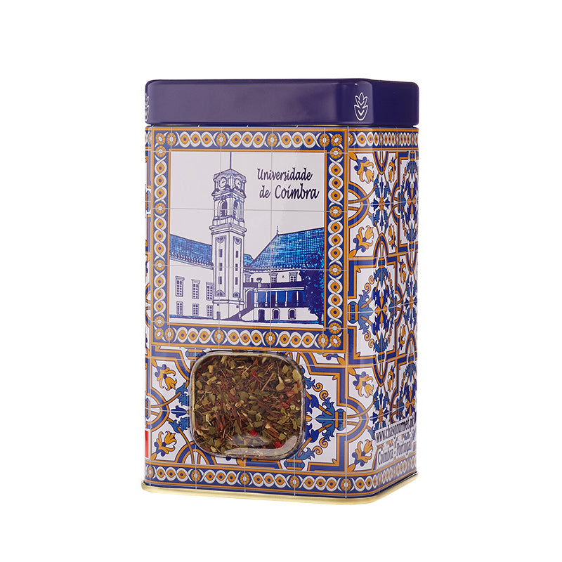 Eckige Teedose blau "Coimbra" mit losem Tee Ihrer Wahl